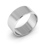 10K White Gold 8mm extra light flat wedding bands - DELLAFORA