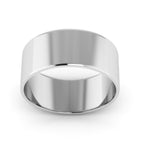 10K White Gold 8mm extra light flat wedding bands - DELLAFORA