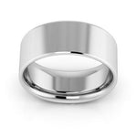 10K White Gold 8mm flat comfort fit wedding band - DELLAFORA