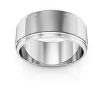 10K White Gold 8mm flat edge design wedding band - DELLAFORA