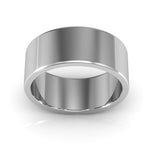 10K White Gold 8mm heavy weight flat wedding band - DELLAFORA