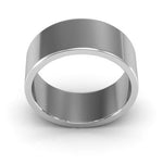 10K White Gold 8mm heavy weight flat wedding band - DELLAFORA