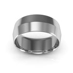 10K White Gold 8mm knife edge comfort fit wedding band - DELLAFORA