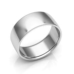 10K White Gold 8mm low dome comfort fit wedding band - DELLAFORA