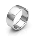 10K White Gold 8mm low dome comfort fit wedding band - DELLAFORA