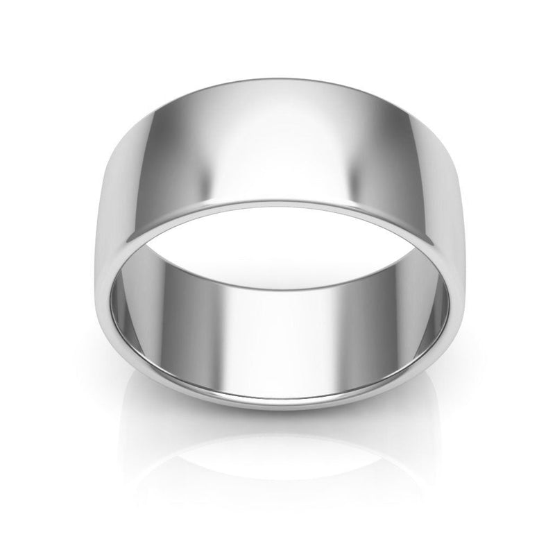 10K White Gold 8mm low dome wedding band - DELLAFORA