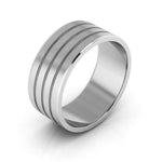 10K White Gold 8mm rigged flat wedding band - DELLAFORA