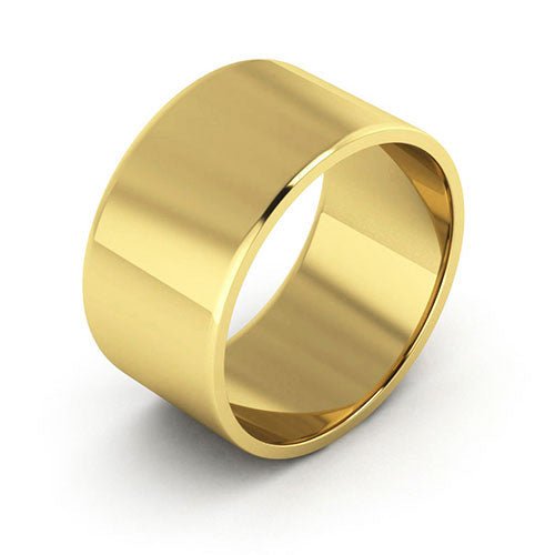 10K Yellow Gold 10mm flat wedding band - DELLAFORA