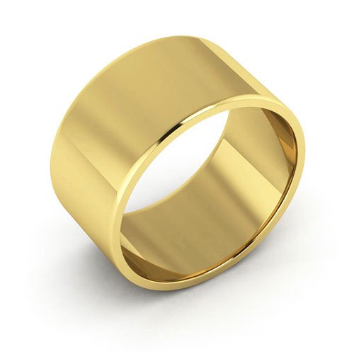 10K Yellow Gold 10mm flat wedding band - DELLAFORA