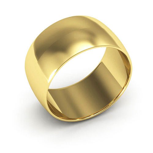 10K Yellow Gold 10mm half round wedding band - DELLAFORA