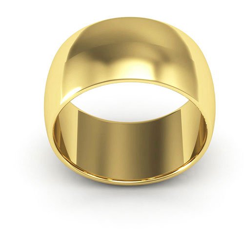 10K Yellow Gold 10mm half round wedding band - DELLAFORA