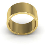 10K Yellow Gold 10mm heavy weight flat wedding band - DELLAFORA