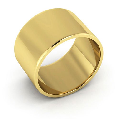 10K Yellow Gold 12mm flat wedding band - DELLAFORA