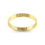 10K Yellow Gold 2.5mm extra light flat wedding bands - DELLAFORA