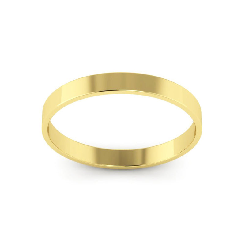 10K Yellow Gold 2.5mm extra light flat wedding bands - DELLAFORA