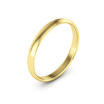 10K Yellow Gold 2.5mm extra light half round comfort fit wedding bands - DELLAFORA