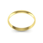 10K Yellow Gold 2.5mm extra light half round wedding bands - DELLAFORA