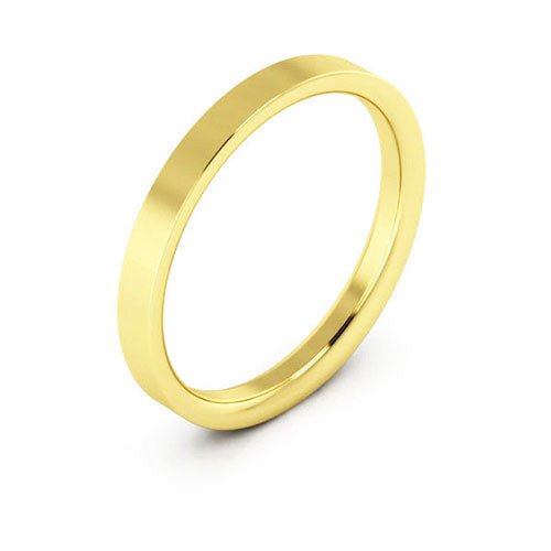 10K Yellow Gold 2.5mm flat comfort fit wedding band - DELLAFORA