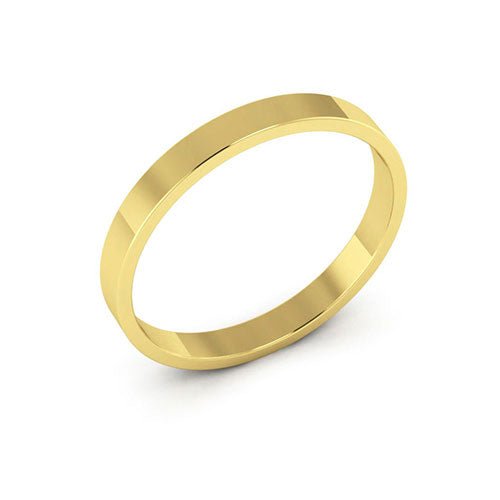 10K Yellow Gold 2.5mm flat wedding band - DELLAFORA