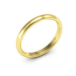 10K Yellow Gold 2.5mm half round comfort fit wedding band - DELLAFORA