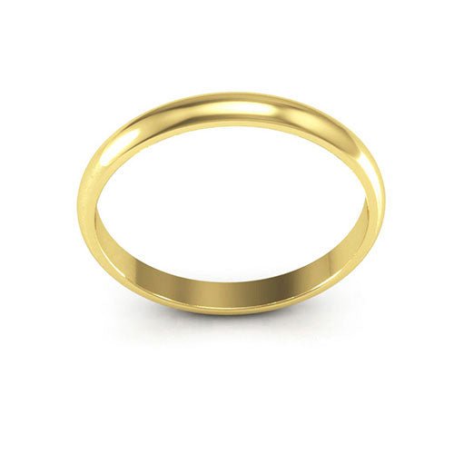 10K Yellow Gold 2.5mm half round wedding band - DELLAFORA