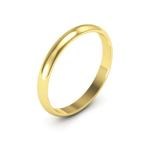 10K Yellow Gold 2.5mm half round wedding band - DELLAFORA