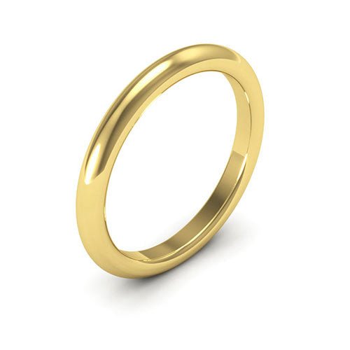 10K Yellow Gold 2.5mm heavy weight half round comfort fit wedding band - DELLAFORA