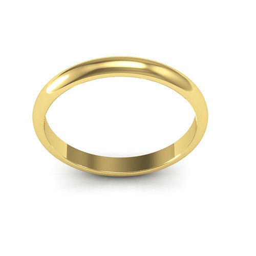 10K Yellow Gold 2.5mm heavy weight half round wedding band - DELLAFORA