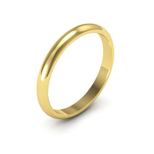 10K Yellow Gold 2.5mm heavy weight half round wedding band - DELLAFORA