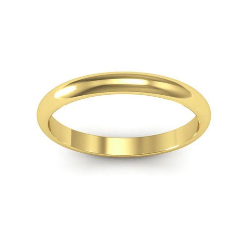 10K Yellow Gold 2.5mm heavy weight half round wedding band - DELLAFORA