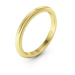 10K Yellow Gold 2.5mm milgrain comfort fit wedding band - DELLAFORA