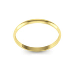 10K Yellow Gold 2mm extra light half round wedding bands - DELLAFORA