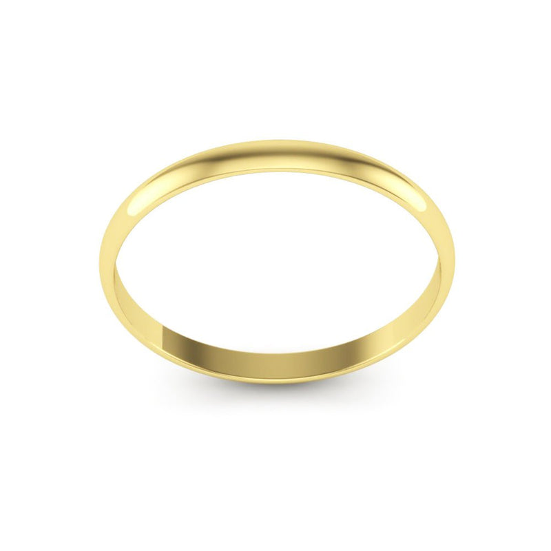 10K Yellow Gold 2mm extra light half round wedding bands - DELLAFORA