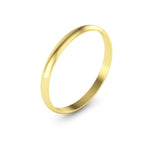 10K Yellow Gold 2mm extra light half round wedding bands - DELLAFORA