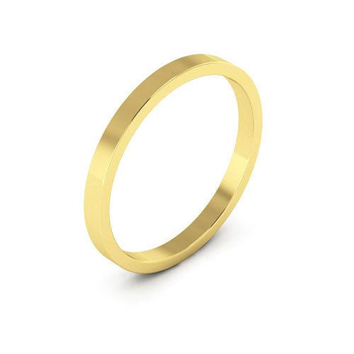 10K Yellow Gold 2mm flat wedding band - DELLAFORA