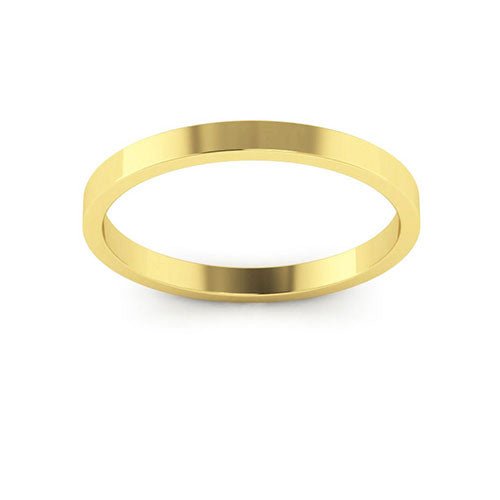 10K Yellow Gold 2mm flat wedding band - DELLAFORA