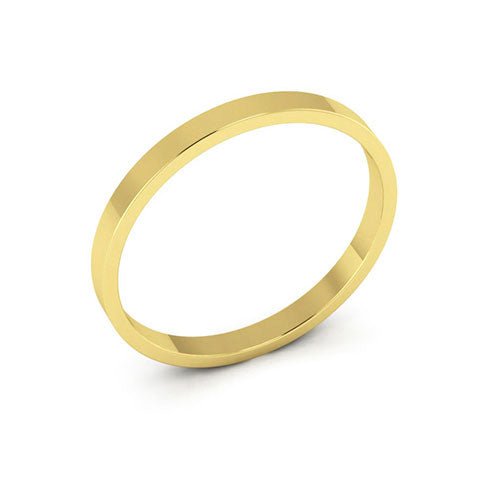 10K Yellow Gold 2mm flat wedding band - DELLAFORA