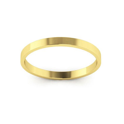 10K Yellow Gold 2mm flat wedding band - DELLAFORA