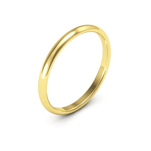 10K Yellow Gold 2mm half round comfort fit wedding band - DELLAFORA