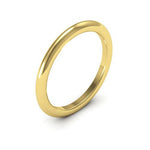 10K Yellow Gold 2mm heavy weight half round comfort fit wedding band - DELLAFORA