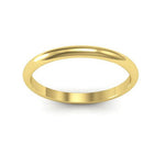 10K Yellow Gold 2mm heavy weight half round wedding band - DELLAFORA