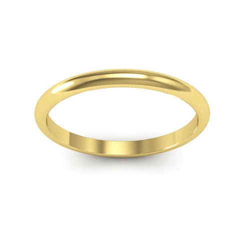 10K Yellow Gold 2mm heavy weight half round wedding band - DELLAFORA