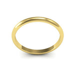 10K Yellow Gold 2mm heavy weight half round wedding band - DELLAFORA