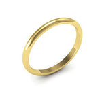 10K Yellow Gold 2mm heavy weight half round wedding band - DELLAFORA