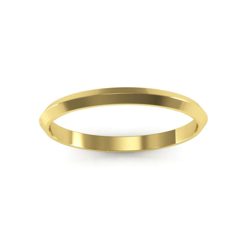 10K Yellow Gold 2mm knife edge wedding band - DELLAFORA