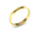 10K Yellow Gold 3mm extra light half round wedding bands - DELLAFORA