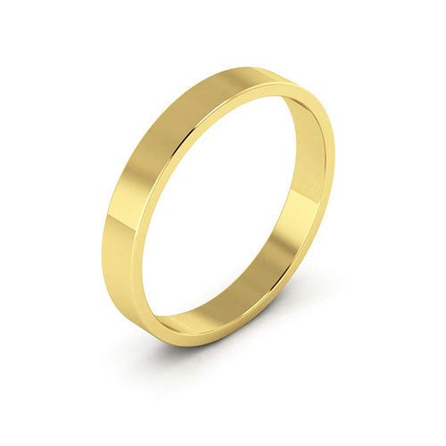 10K Yellow Gold 3mm flat wedding band - DELLAFORA