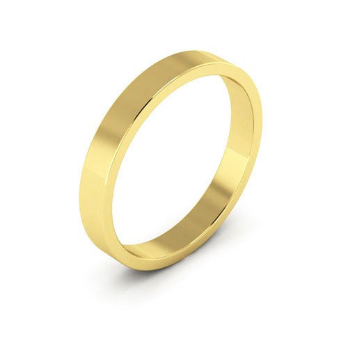 10K Yellow Gold 3mm flat wedding band - DELLAFORA