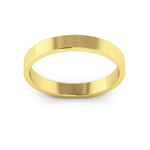 10K Yellow Gold 3mm flat wedding band - DELLAFORA