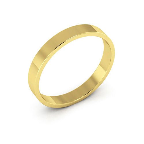 10K Yellow Gold 3mm flat wedding band - DELLAFORA